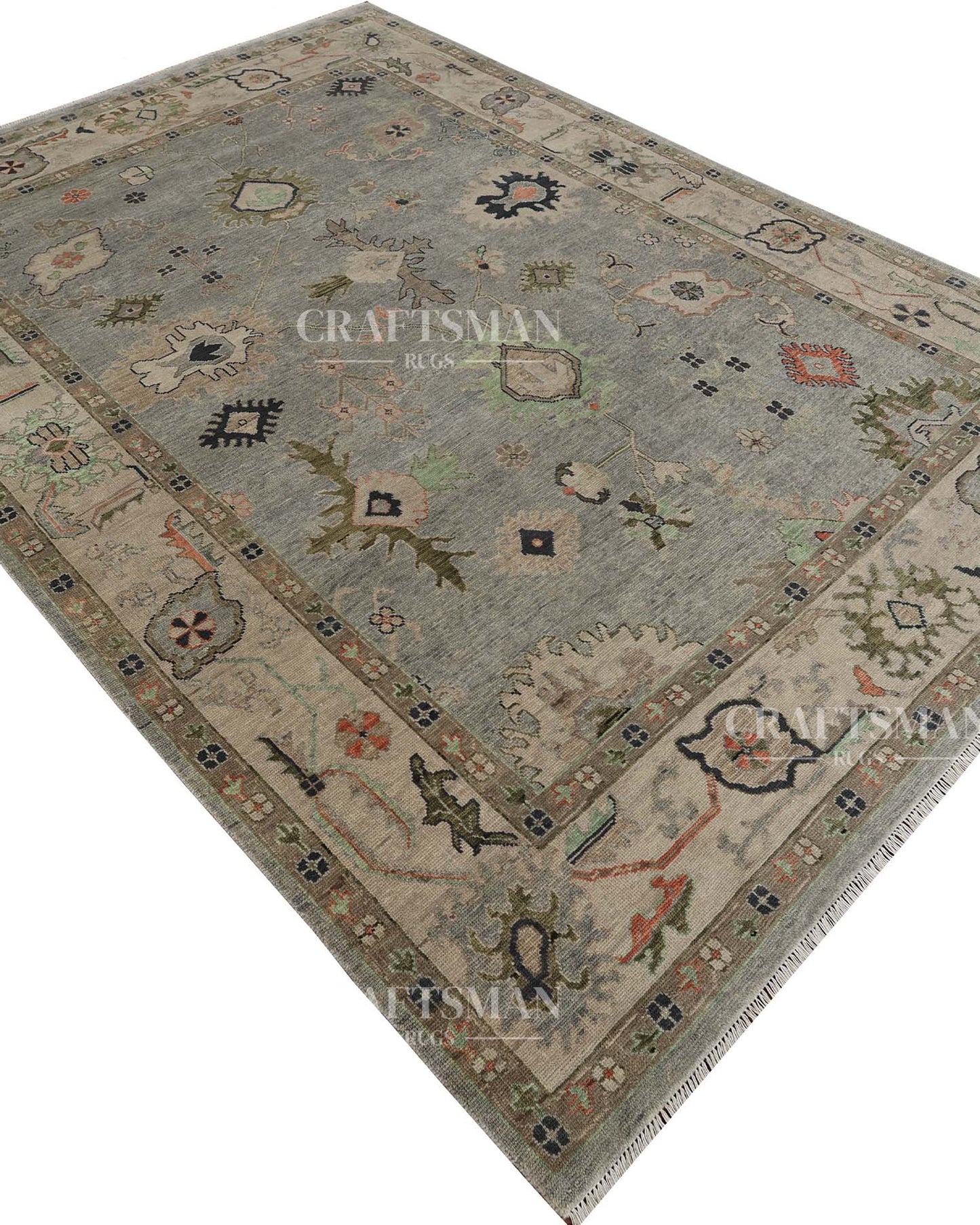 Edris Wool Hand-Knotted Oushak-Inspired Rug