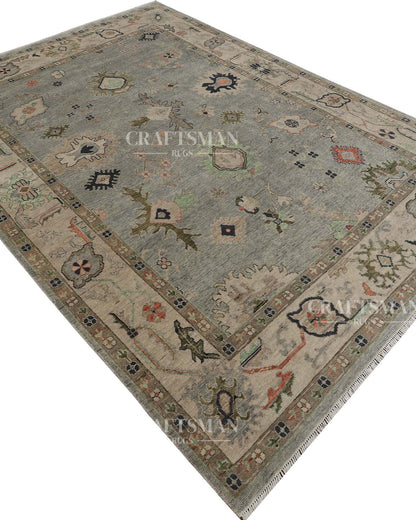 Edris Wool Hand-Knotted Oushak-Inspired Rug