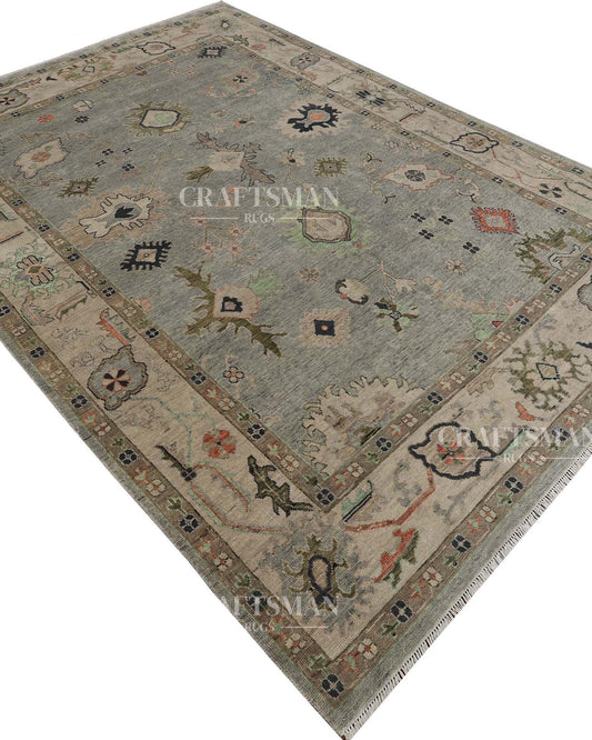 Edris Wool Hand-Knotted Oushak-Inspired Rug
