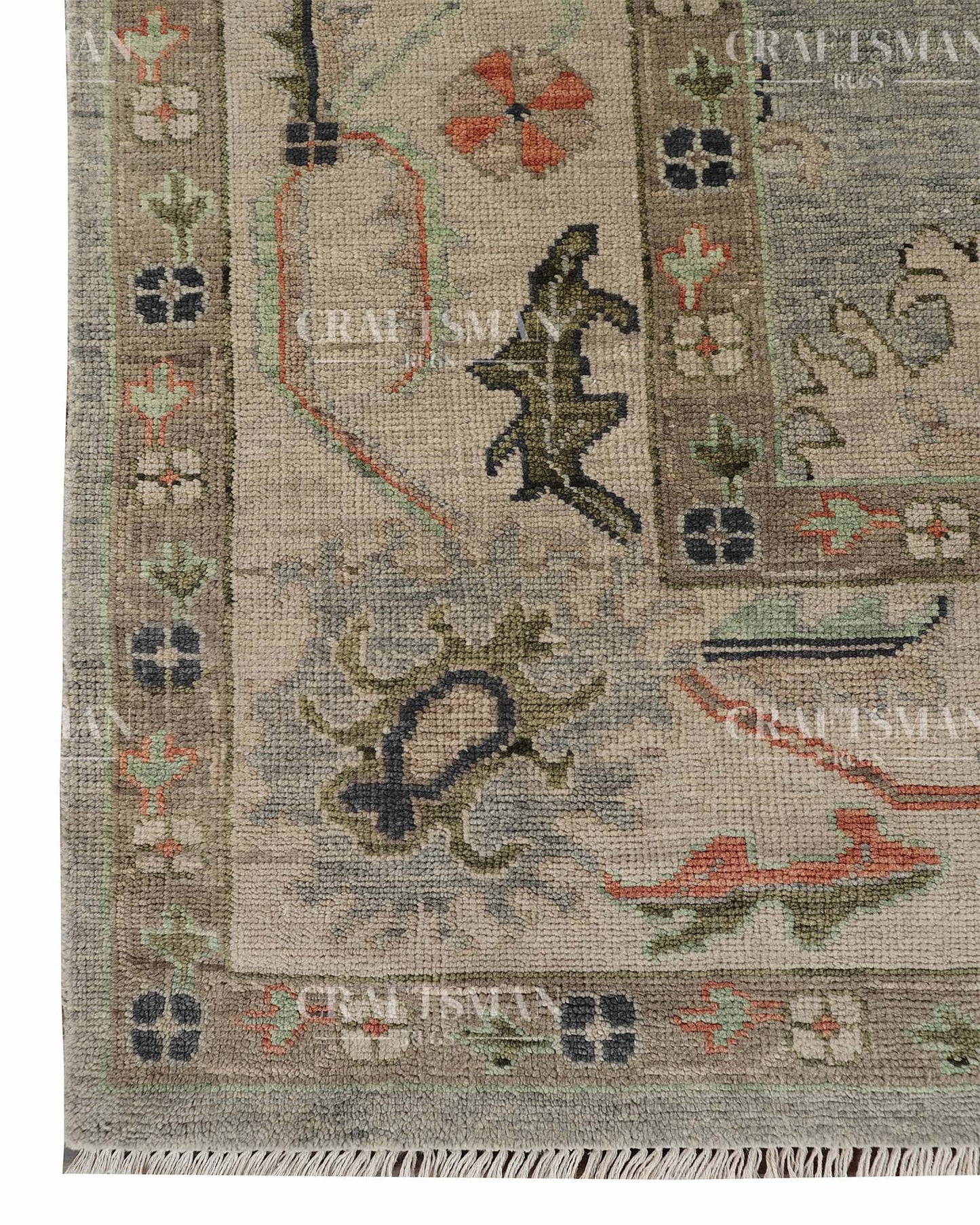 Edris Wool Hand-Knotted Oushak-Inspired Rug