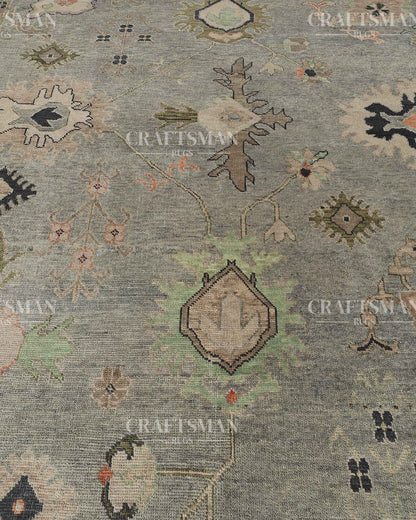 Edris Wool Hand-Knotted Oushak-Inspired Rug