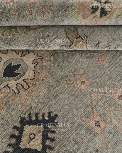 Edris Wool Hand-Knotted Oushak-Inspired Rug