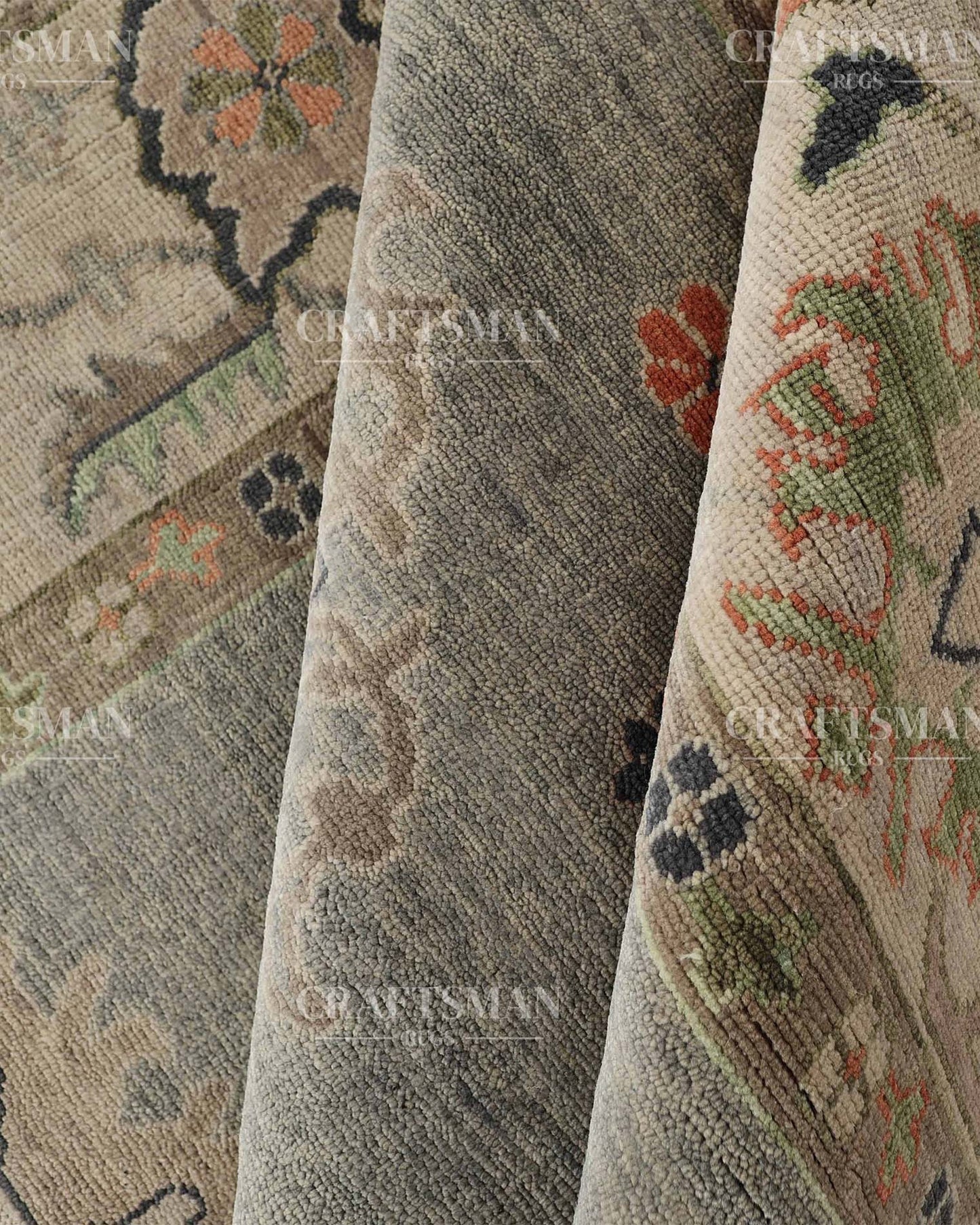 Edris Wool Hand-Knotted Oushak-Inspired Rug