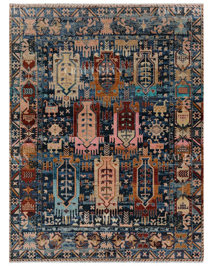 Vellis Wool Hand-Knotted Oushak-Inspired Rug