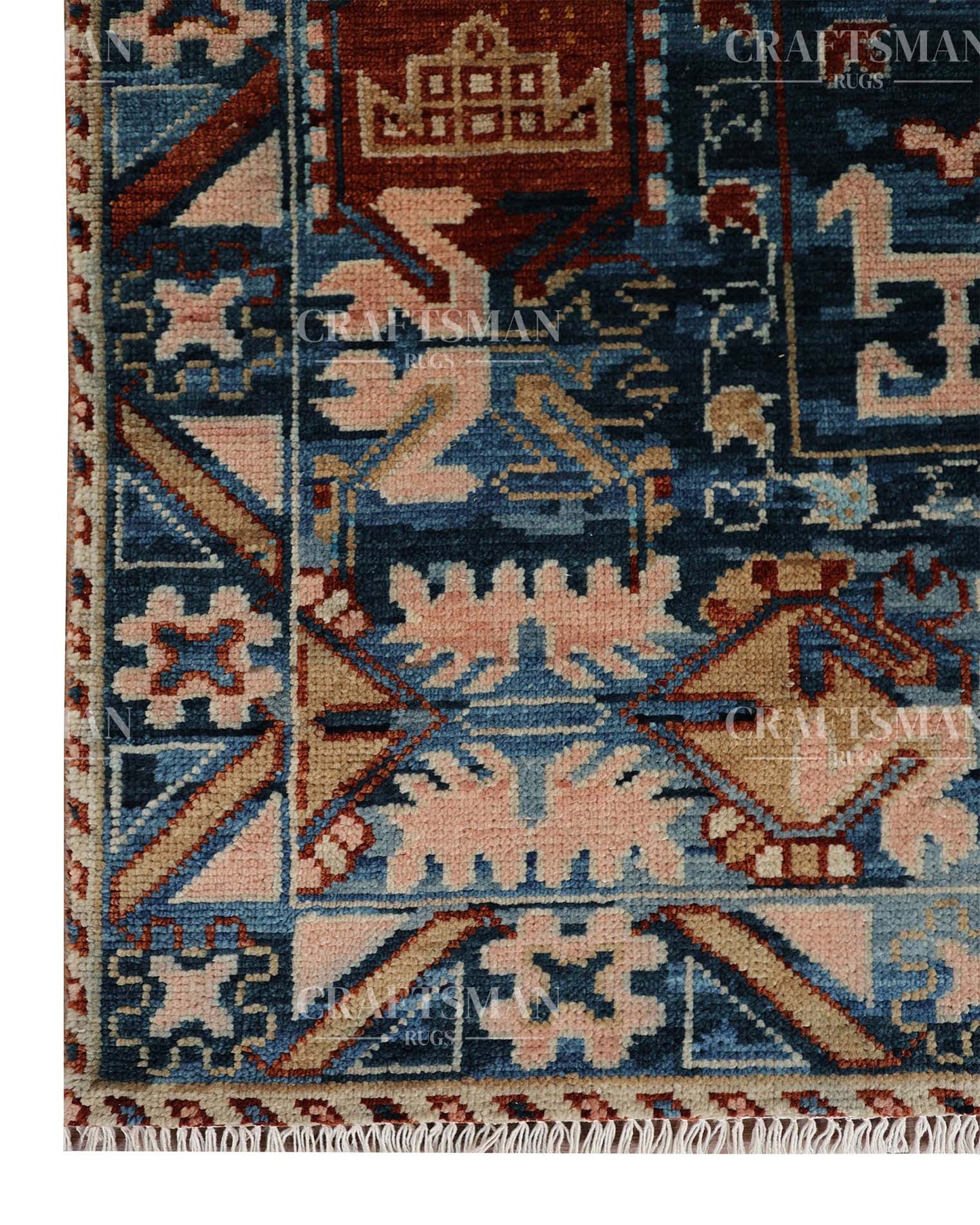 Vellis Wool Hand-Knotted Oushak-Inspired Rug