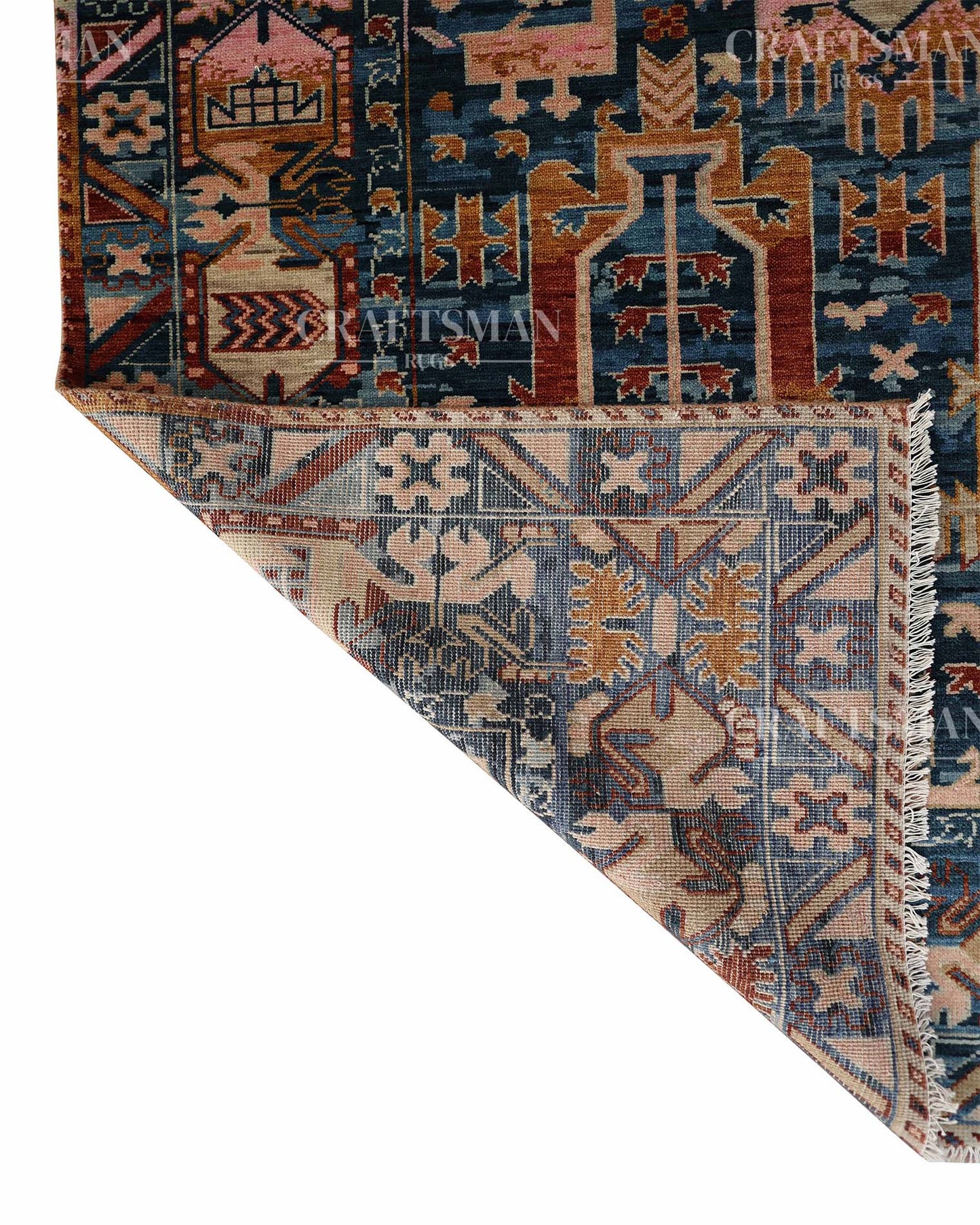 Vellis Wool Hand-Knotted Oushak-Inspired Rug