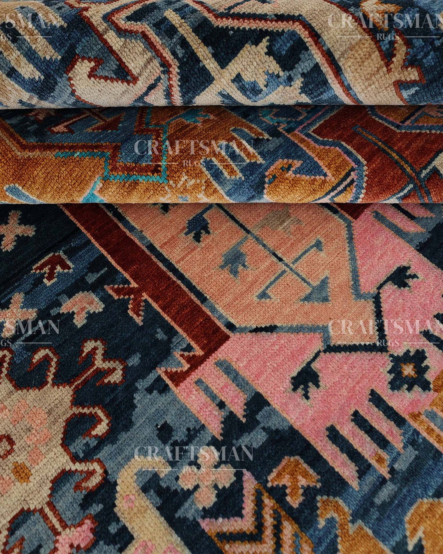 Vellis Wool Hand-Knotted Oushak-Inspired Rug