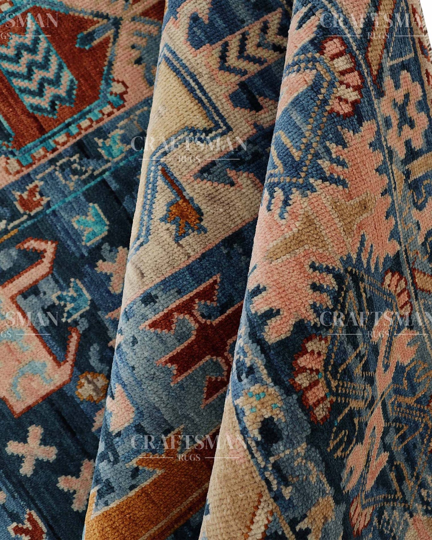 Vellis Wool Hand-Knotted Oushak-Inspired Rug