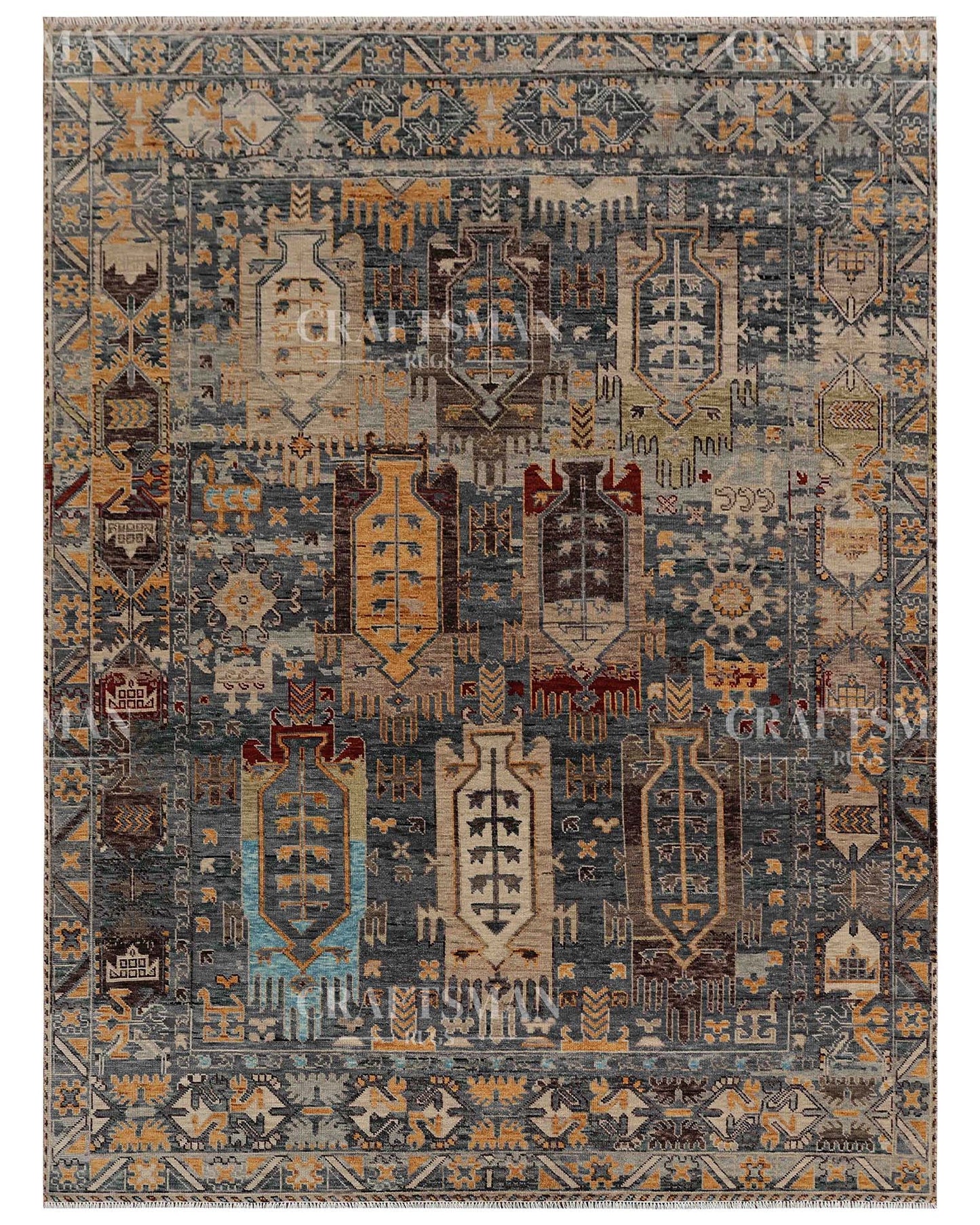 Calrin Wool Hand-Knotted Oushak-Inspired Rug