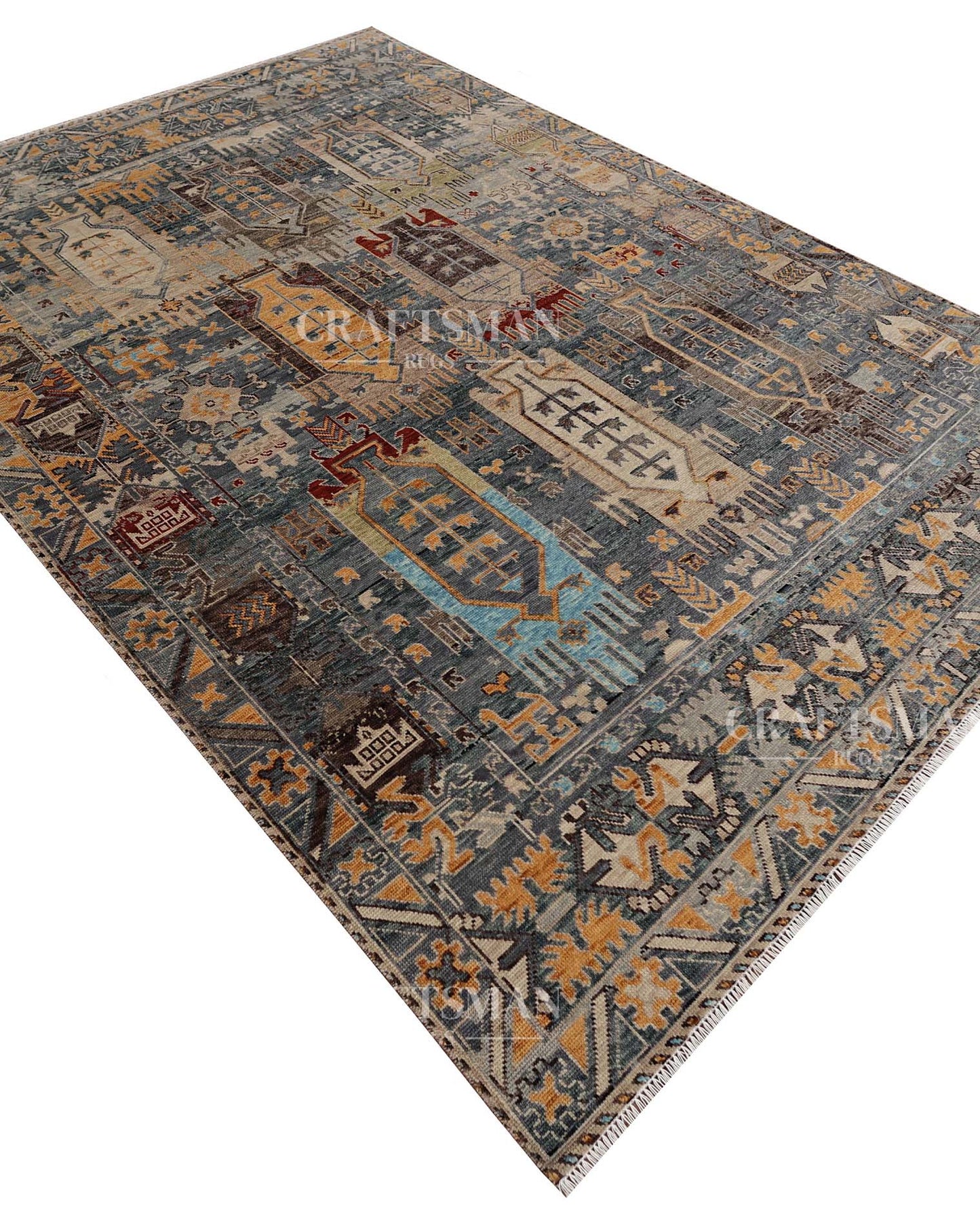 Calrin Wool Hand-Knotted Oushak-Inspired Rug