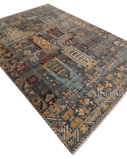 Calrin Wool Hand-Knotted Oushak-Inspired Rug