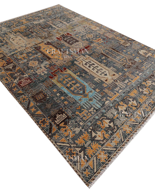 Calrin Wool Hand-Knotted Oushak-Inspired Rug