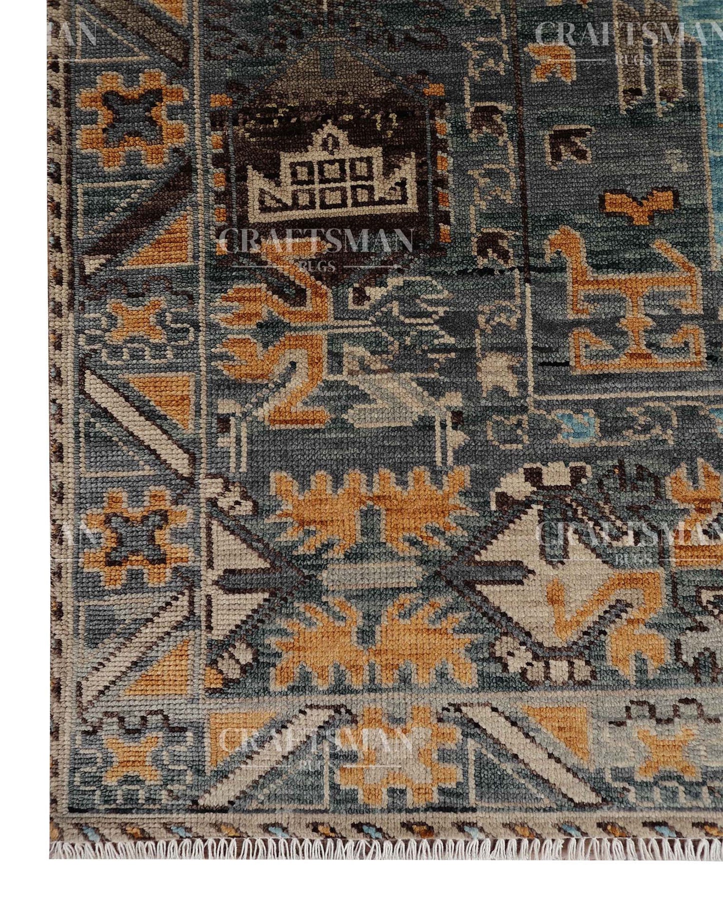 Calrin Wool Hand-Knotted Oushak-Inspired Rug