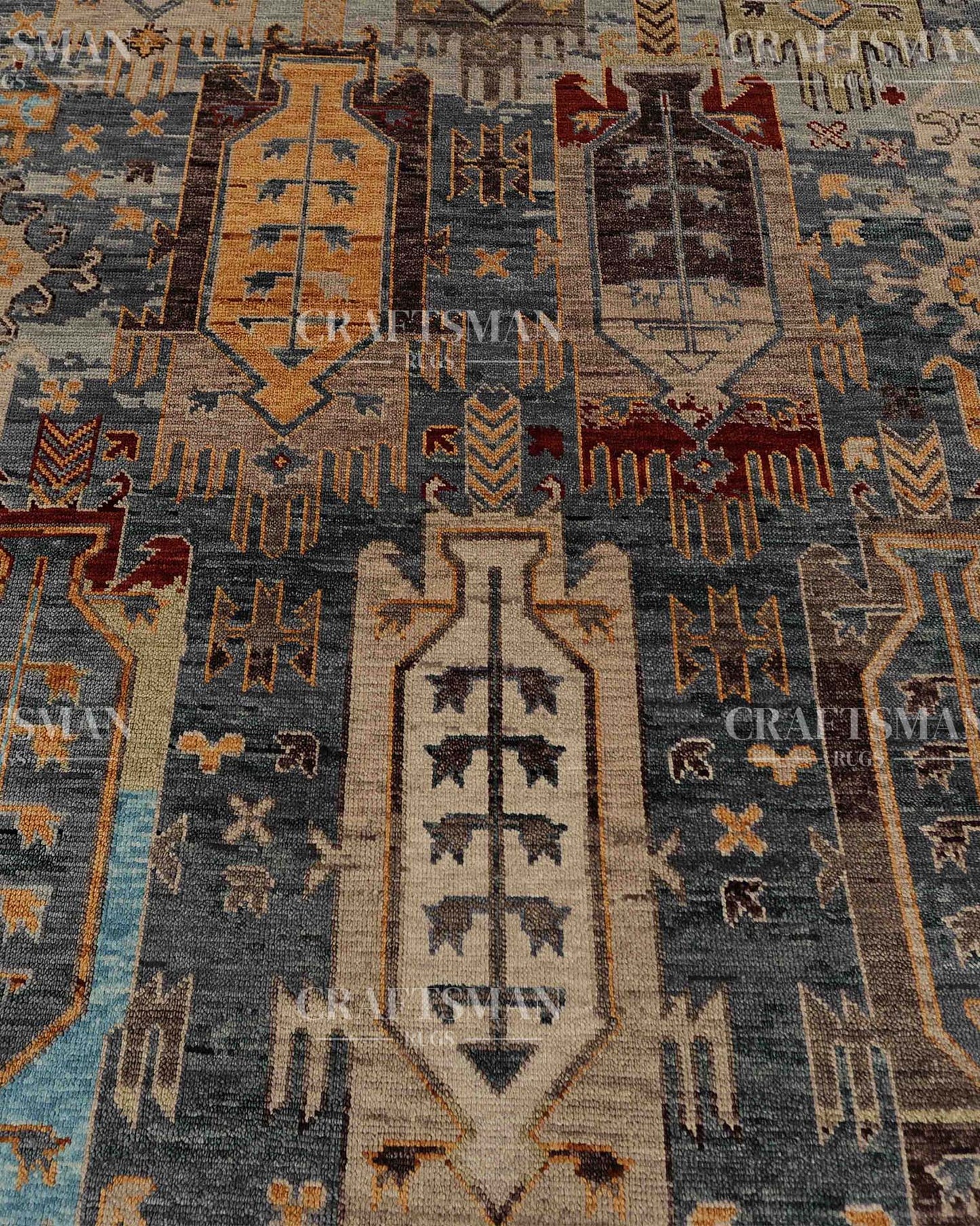 Calrin Wool Hand-Knotted Oushak-Inspired Rug