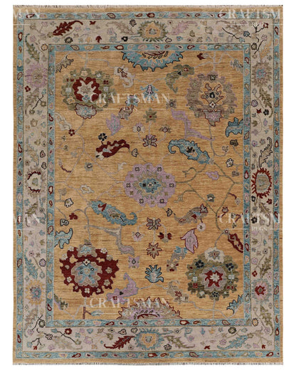 Luvin Wool Hand-Knotted Oushak-Inspired Rug