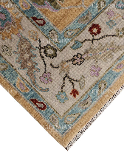 Luvin Wool Hand-Knotted Oushak-Inspired Rug