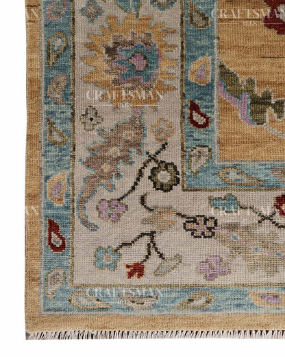 Luvin Wool Hand-Knotted Oushak-Inspired Rug