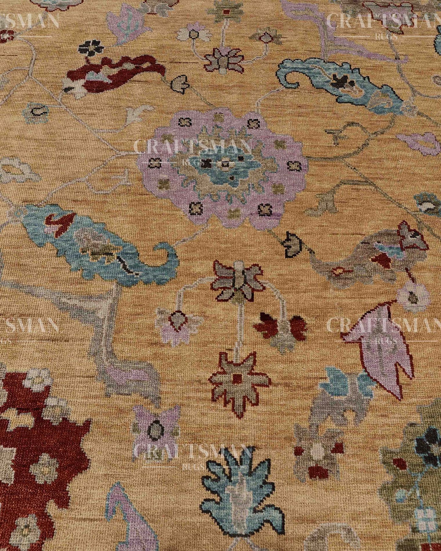 Luvin Wool Hand-Knotted Oushak-Inspired Rug