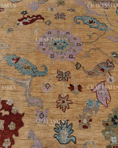 Luvin Wool Hand-Knotted Oushak-Inspired Rug