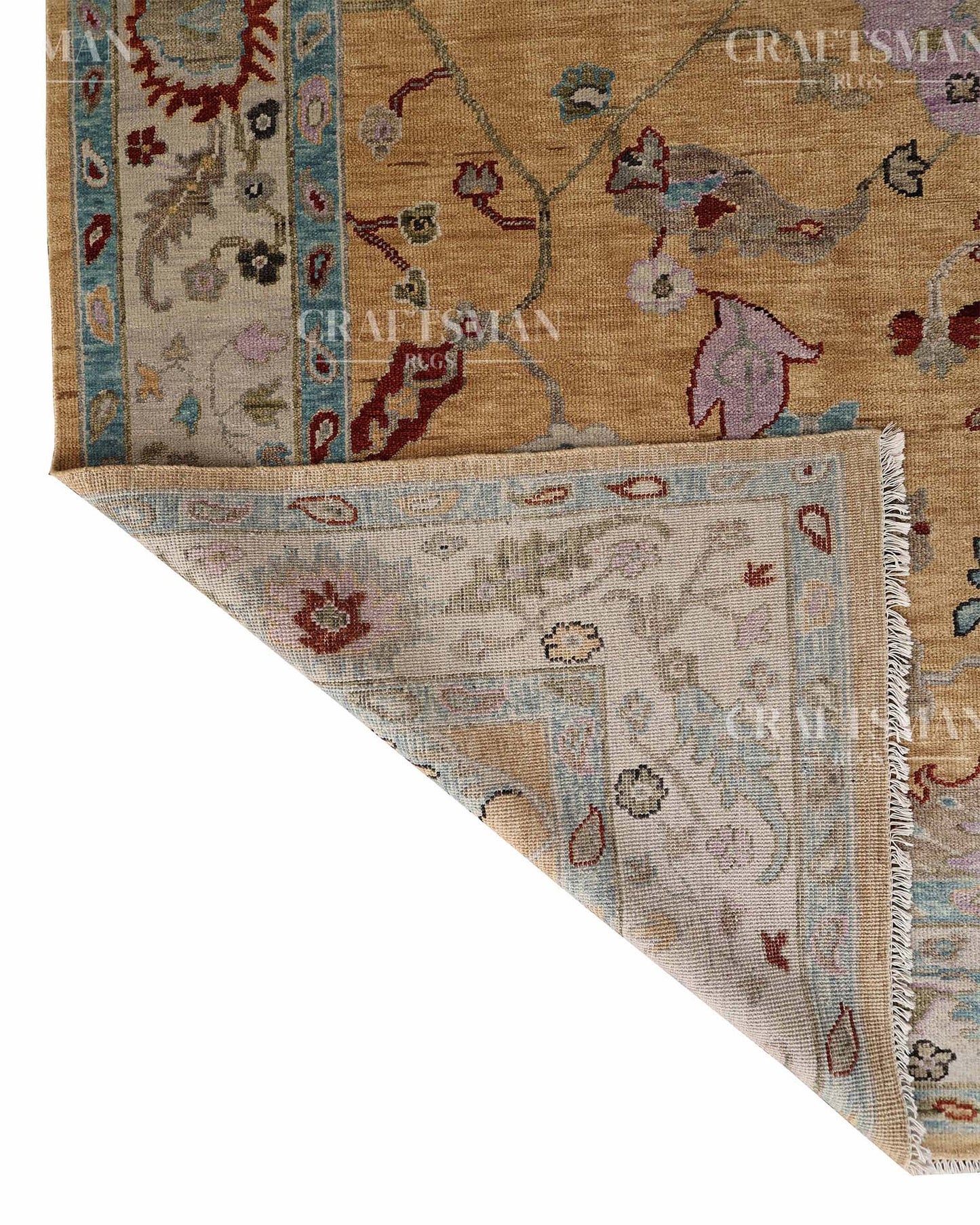 Luvin Wool Hand-Knotted Oushak-Inspired Rug