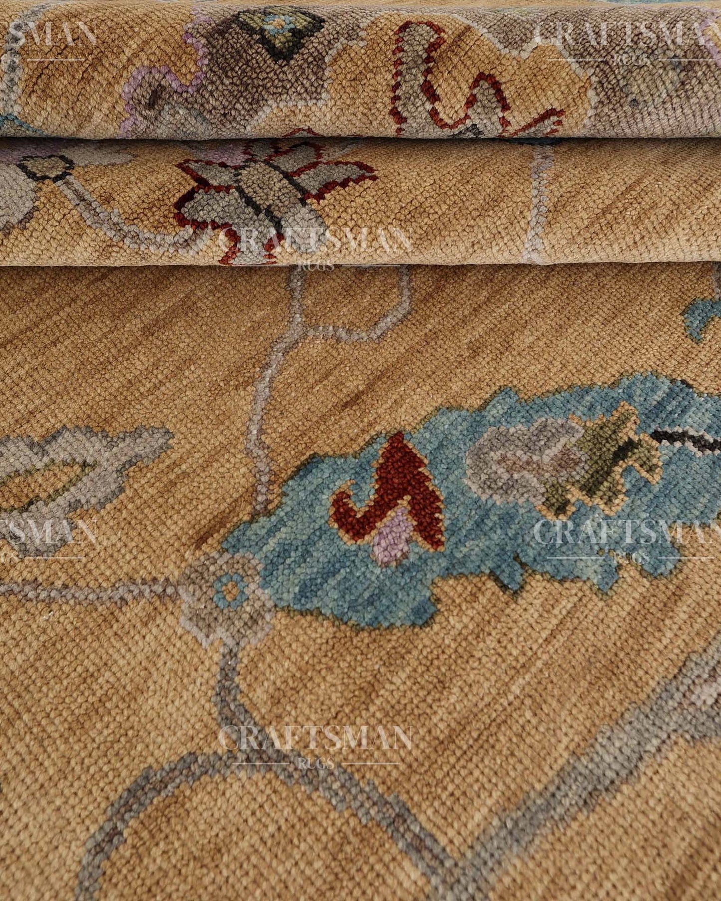 Luvin Wool Hand-Knotted Oushak-Inspired Rug