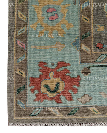 Tavron Wool Hand-Knotted Oushak-Inspired Rug