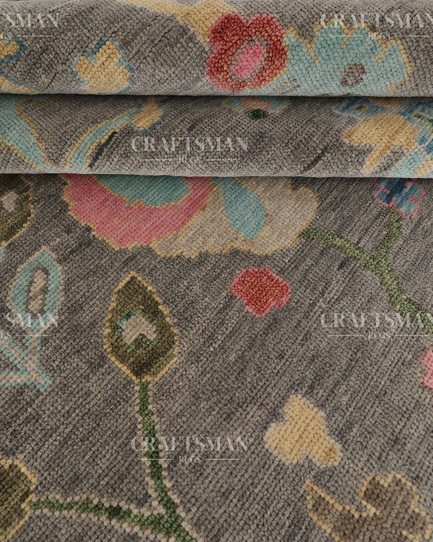 Tavron Wool Hand-Knotted Oushak-Inspired Rug