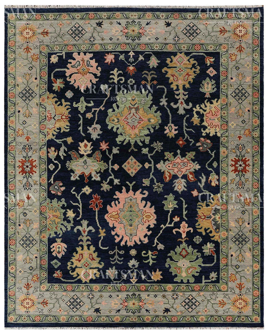 Cyris Wool Hand-Knotted Oushak-Inspired Rug