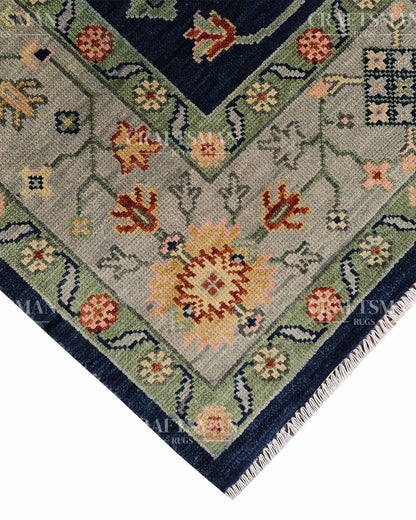 Cyris Wool Hand-Knotted Oushak-Inspired Rug
