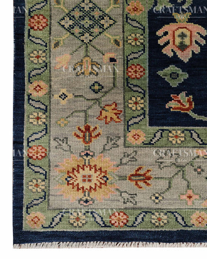 Cyris Wool Hand-Knotted Oushak-Inspired Rug