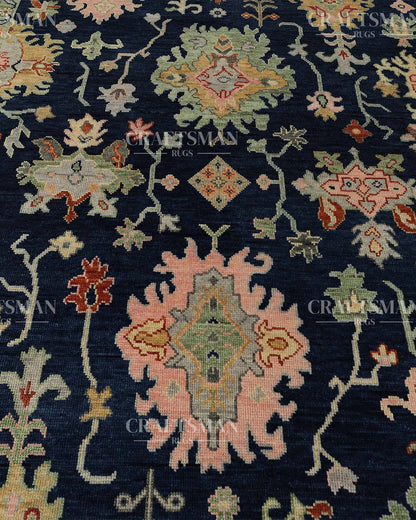 Cyris Wool Hand-Knotted Oushak-Inspired Rug
