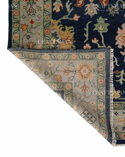 Cyris Wool Hand-Knotted Oushak-Inspired Rug