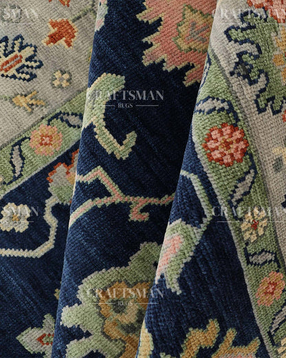 Cyris Wool Hand-Knotted Oushak-Inspired Rug