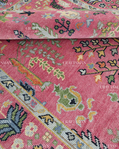 Floran Wool Hand-Knotted Oushak-Inspired Rug