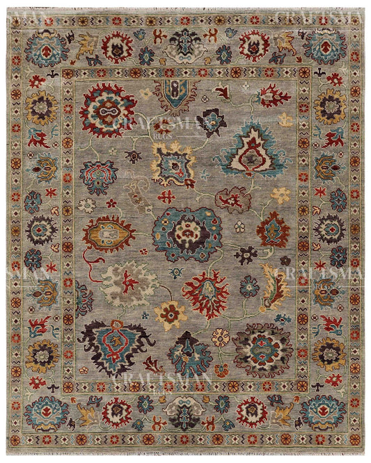 Erynd Wool Hand-Knotted Oushak-Inspired Rug