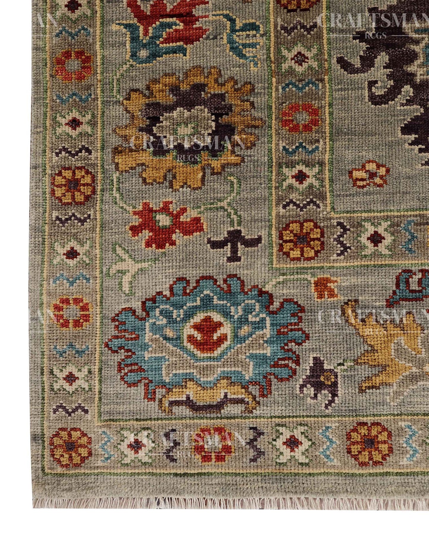 Erynd Wool Hand-Knotted Oushak-Inspired Rug
