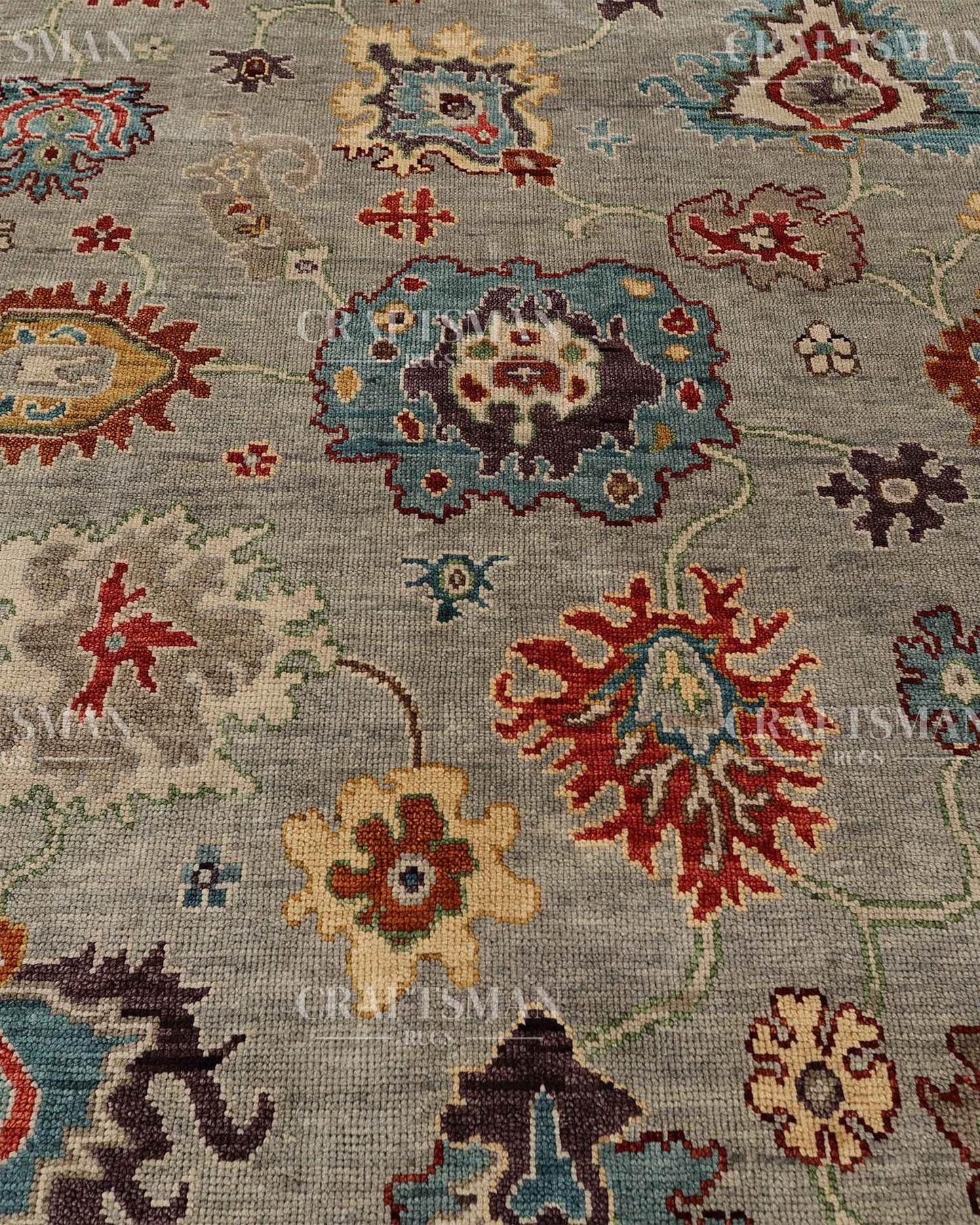 Erynd Wool Hand-Knotted Oushak-Inspired Rug