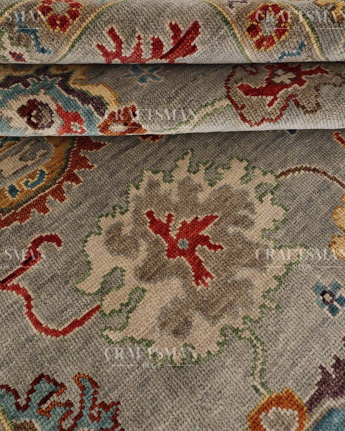 Erynd Wool Hand-Knotted Oushak-Inspired Rug