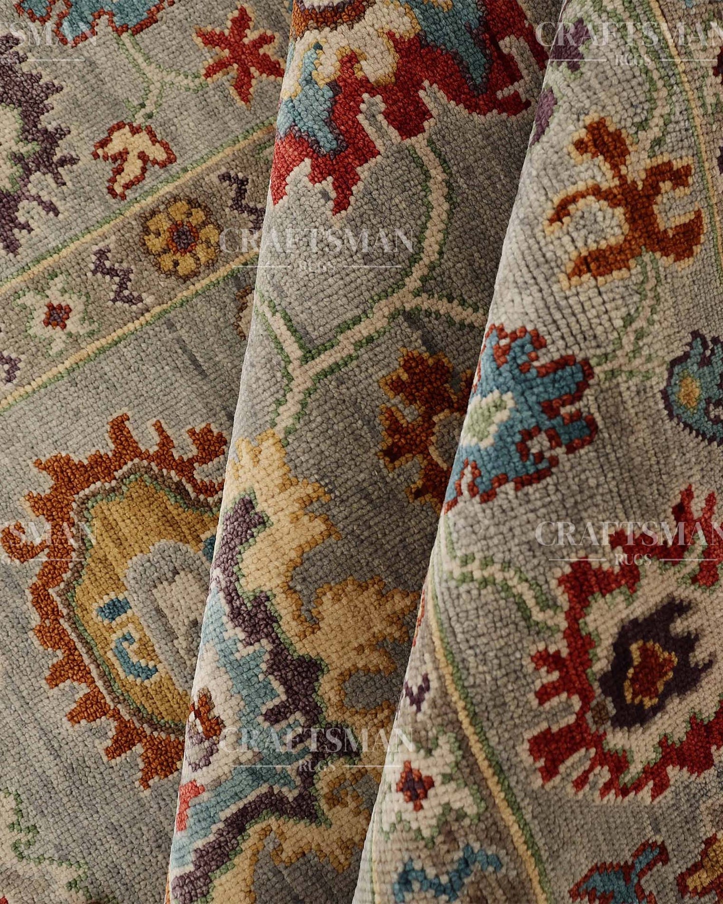 Erynd Wool Hand-Knotted Oushak-Inspired Rug