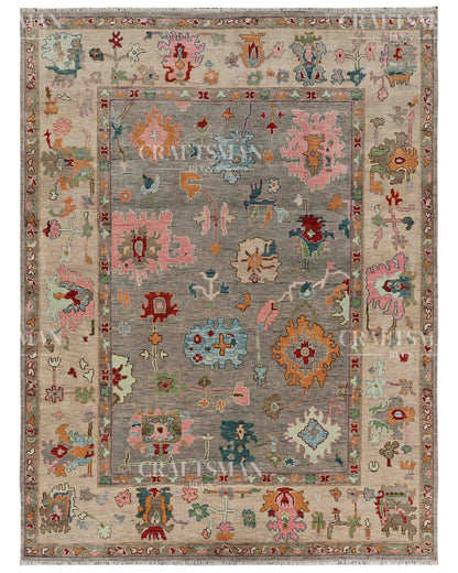 Mavra Wool Hand-Knotted Oushak-Inspired Rug