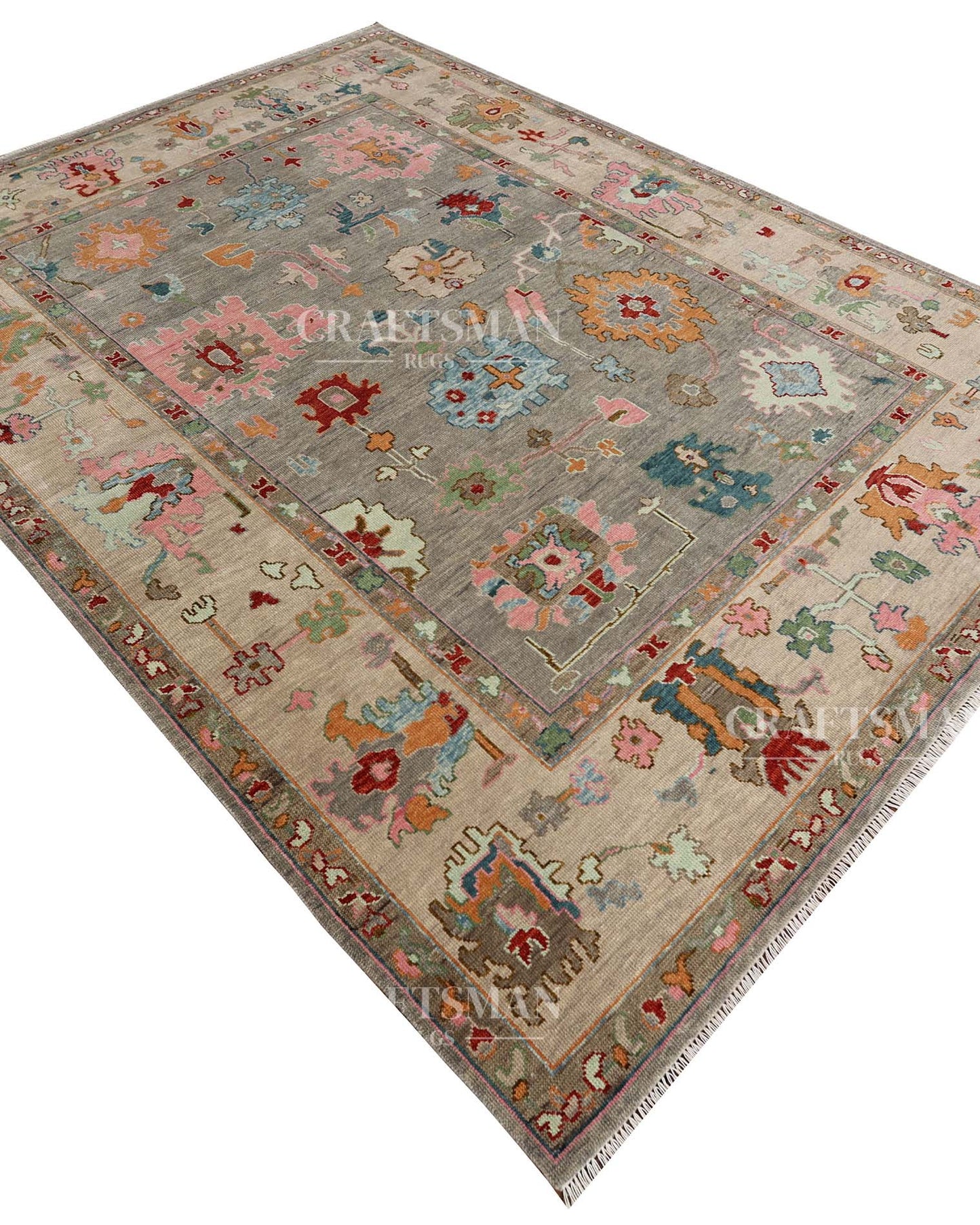 Mavra Wool Hand-Knotted Oushak-Inspired Rug