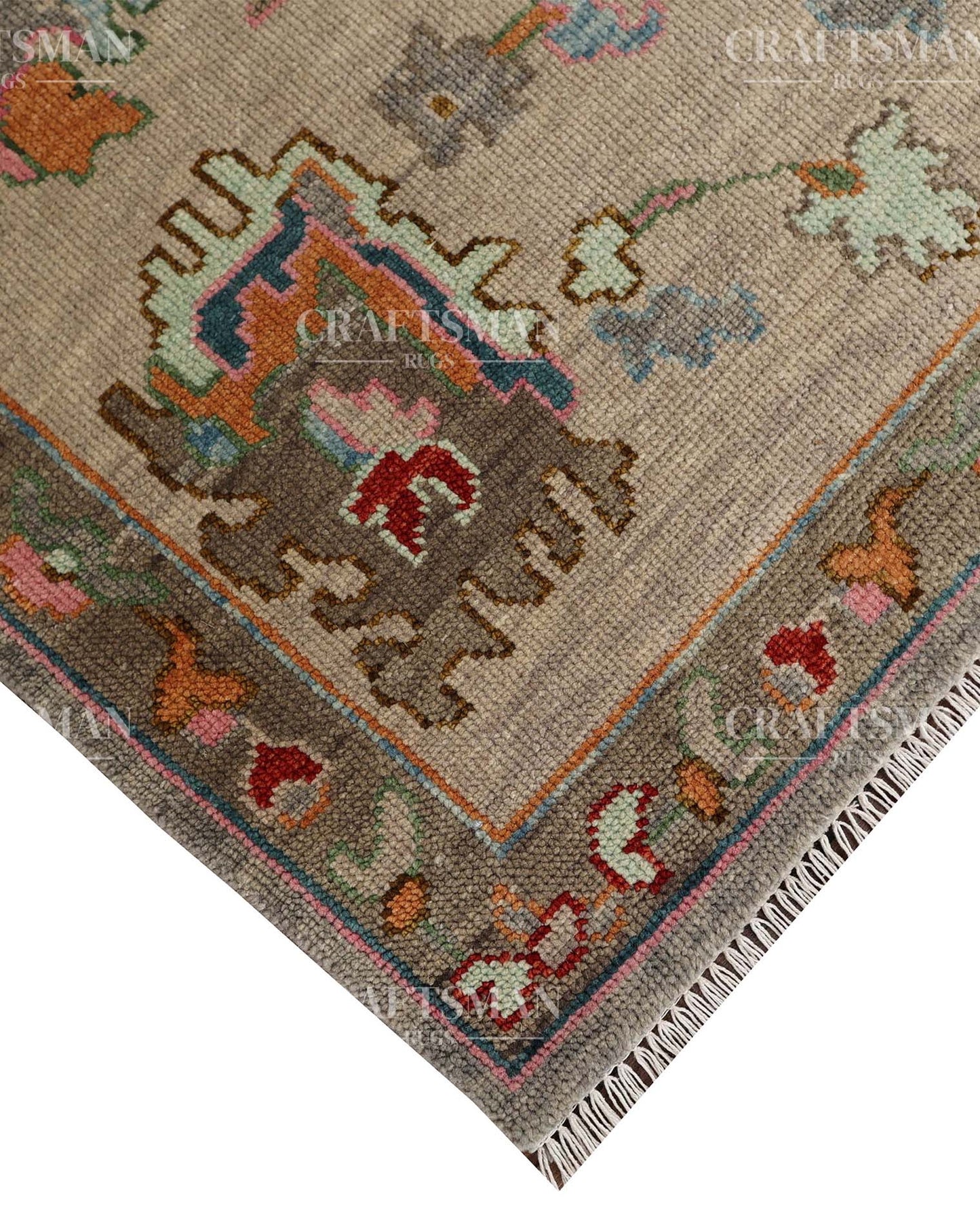 Mavra Wool Hand-Knotted Oushak-Inspired Rug