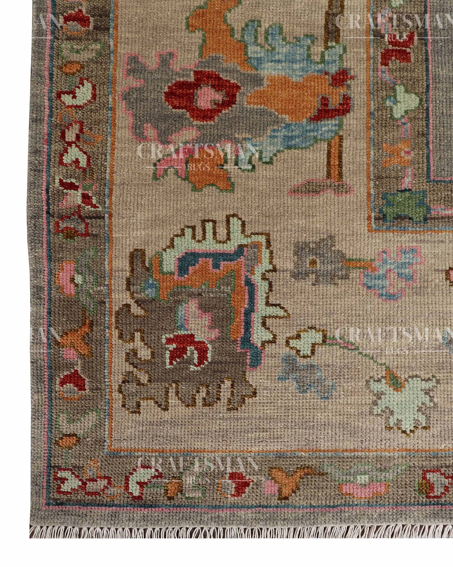 Mavra Wool Hand-Knotted Oushak-Inspired Rug
