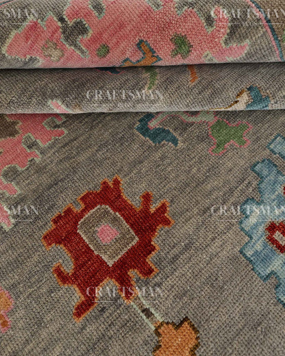 Mavra Wool Hand-Knotted Oushak-Inspired Rug