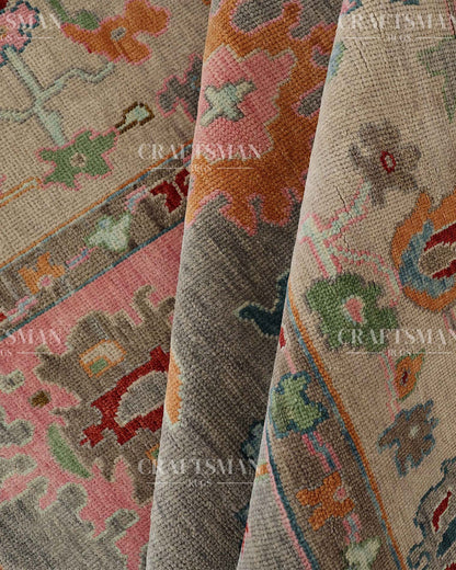 Mavra Wool Hand-Knotted Oushak-Inspired Rug