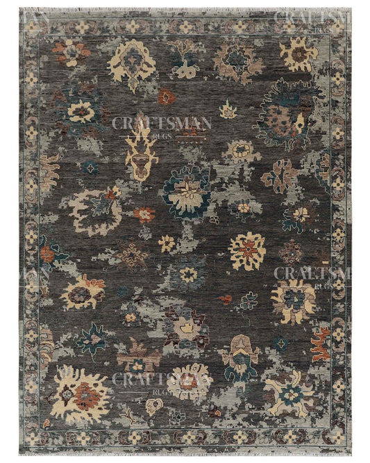 Norven Wool Hand-Knotted Oushak-Inspired Rug