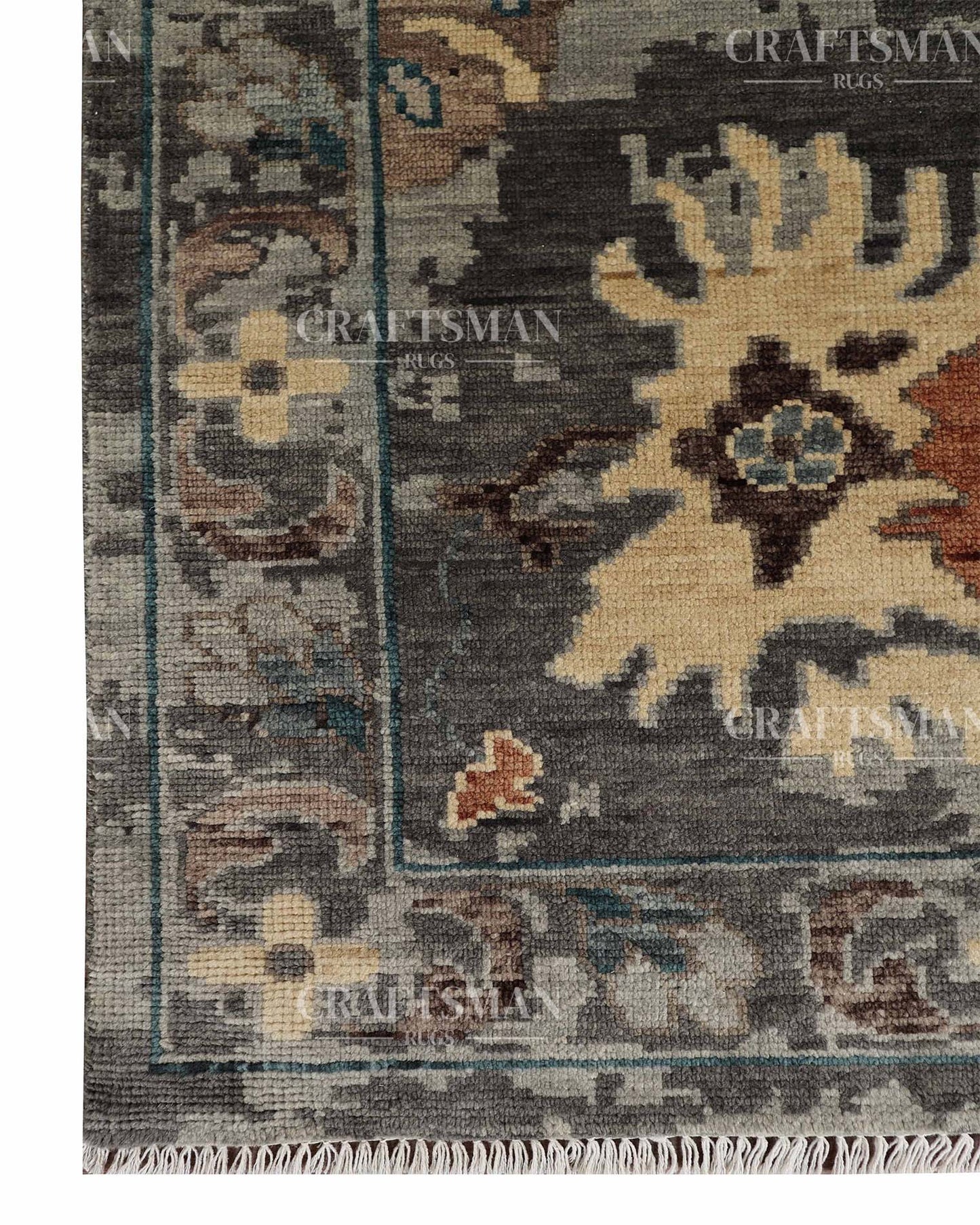 Norven Wool Hand-Knotted Oushak-Inspired Rug