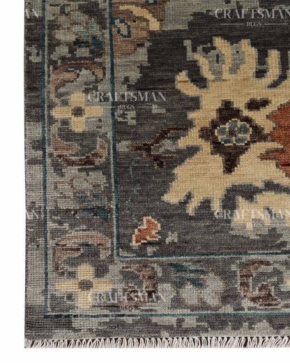 Norven Wool Hand-Knotted Oushak-Inspired Rug