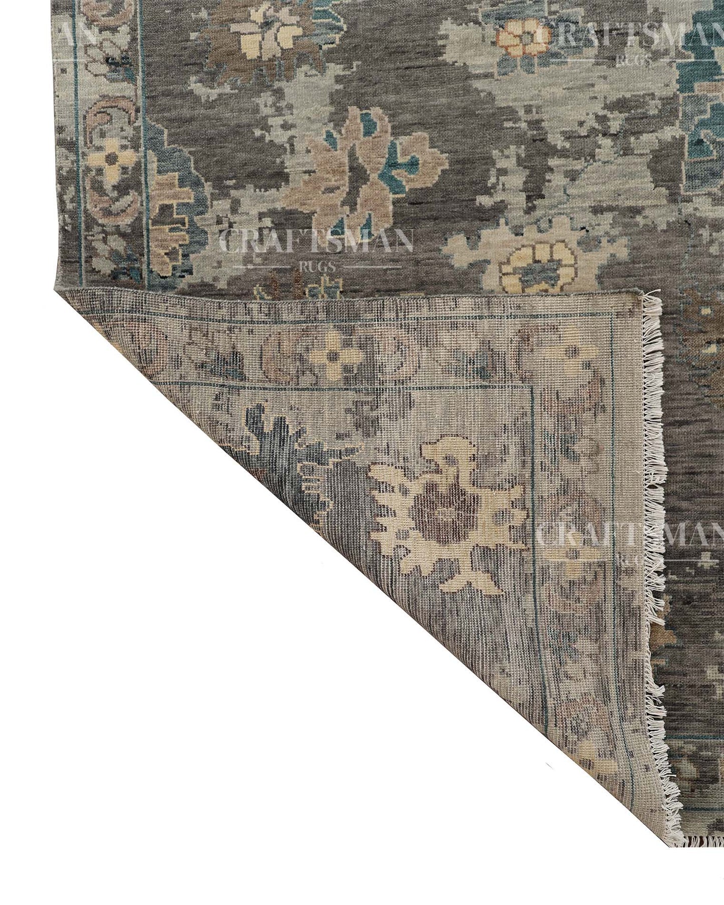 Norven Wool Hand-Knotted Oushak-Inspired Rug