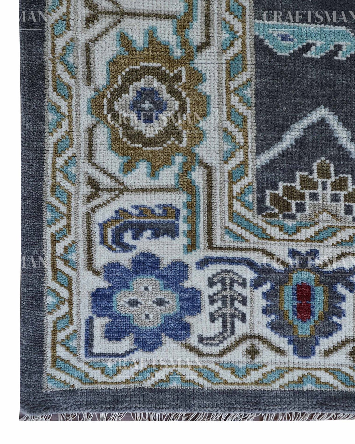 Torvin Wool Hand-Knotted Oushak-Inspired Rug